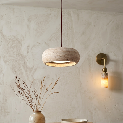 Travertine Drum Pendant Lamp 6