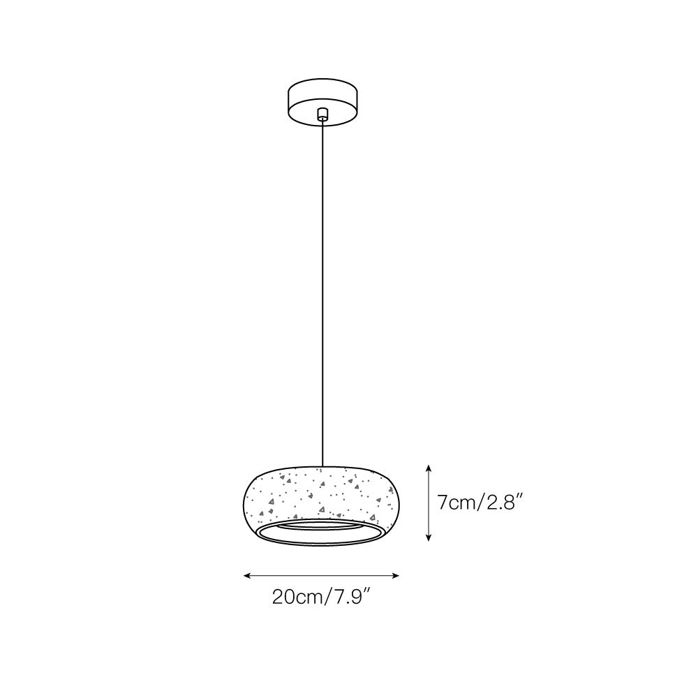 Travertine Drum Pendant Lamp 3