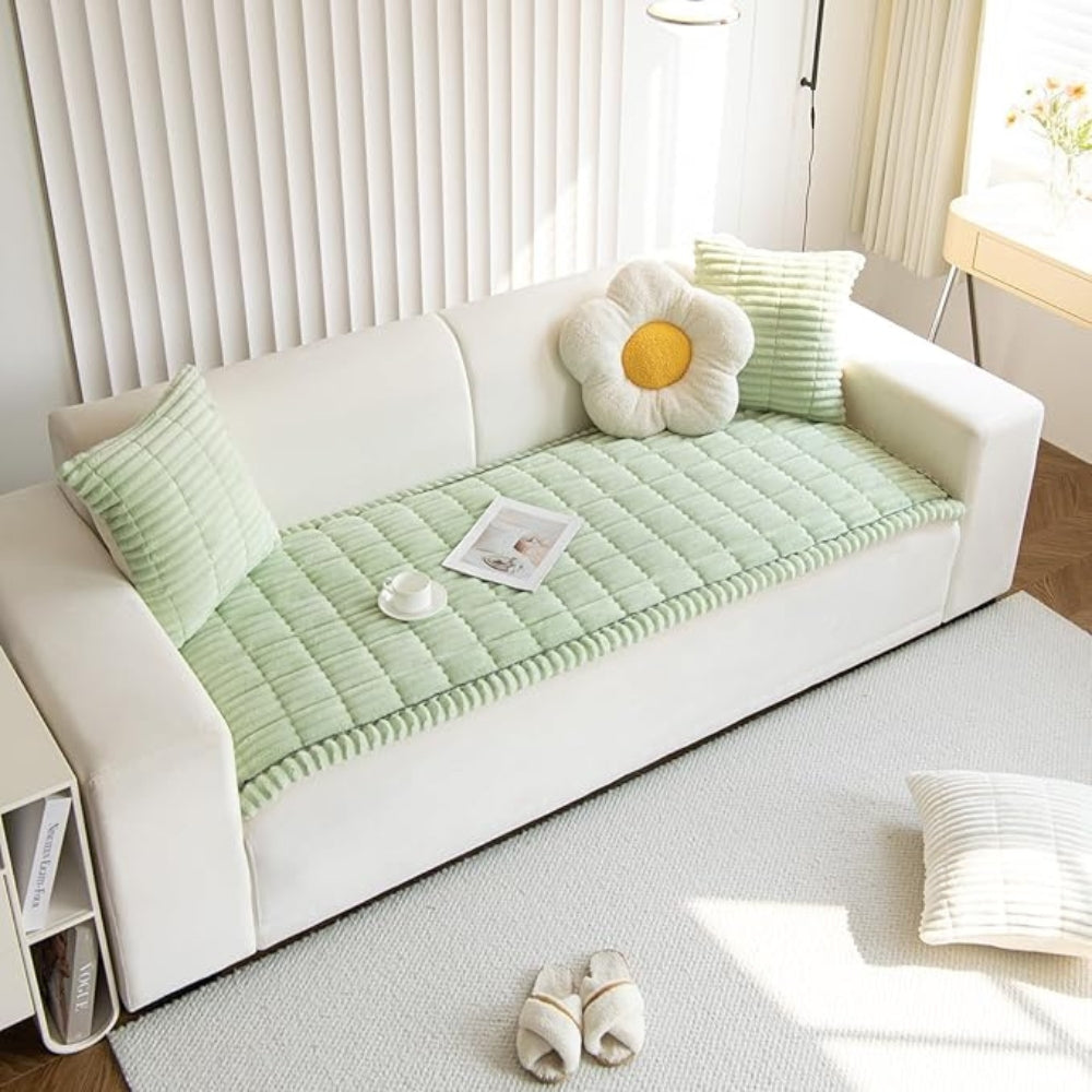 Elara Haus Ruffled Edge Couch Throw - Soft Plush Blanket
