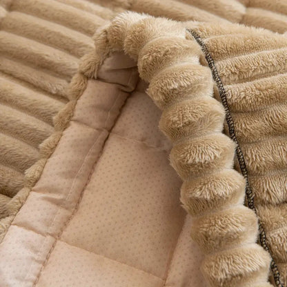 Elara Haus Ruffled Edge Couch Throw - Soft Plush Blanket