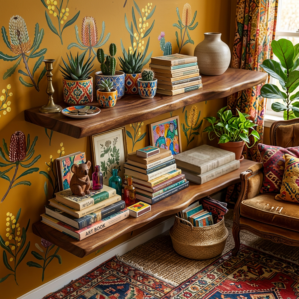 Elara Haus Rustic Australian Hardwood Feature Shelf