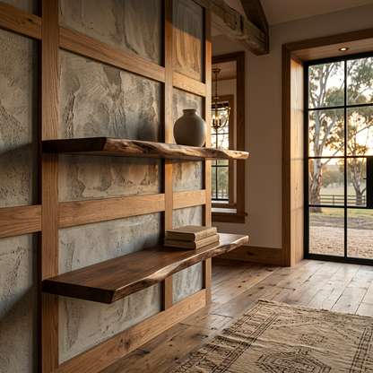 Elara Haus Rustic Australian Hardwood Feature Shelf