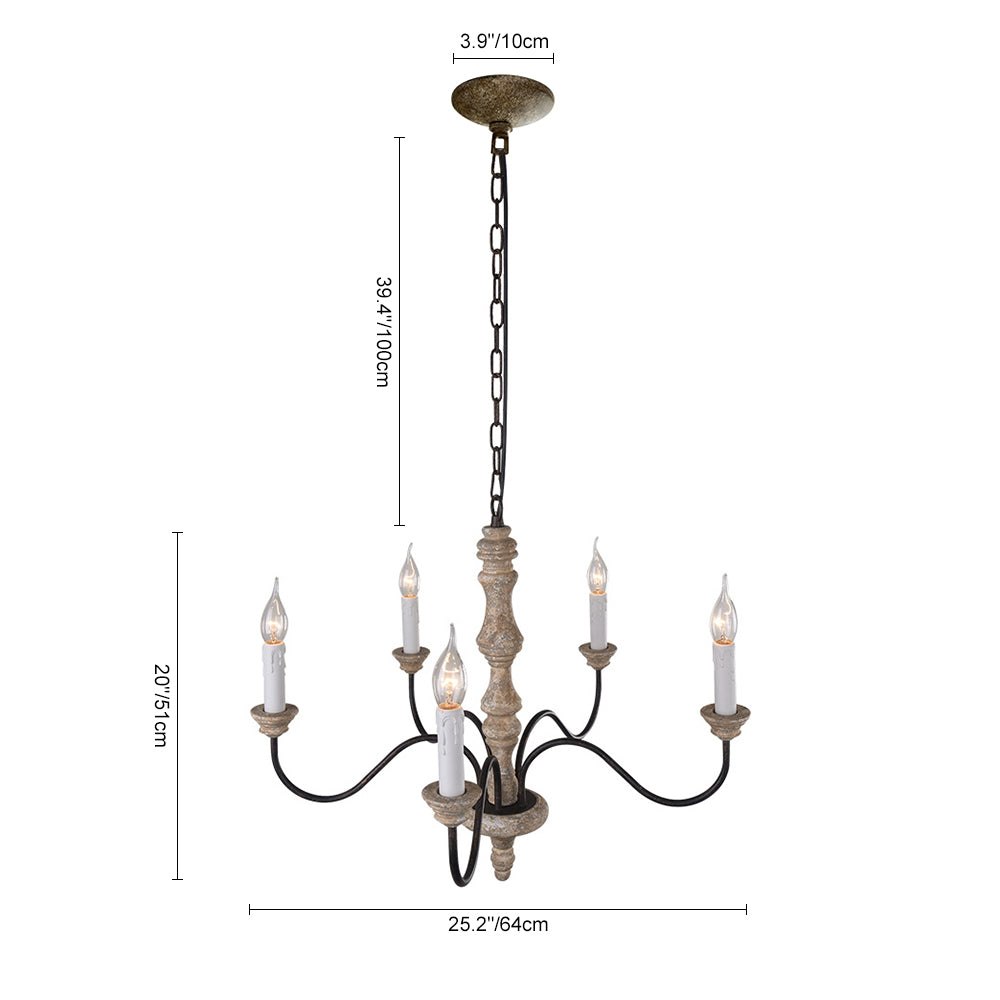 Farmhouse 5-Light Candle Style Chandelier 6