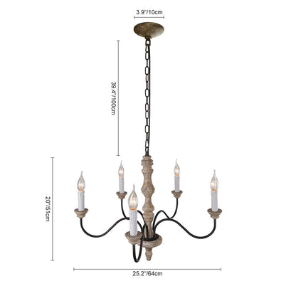 Farmhouse 5-Light Candle Style Chandelier 6