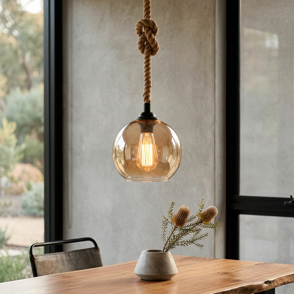 Elara Haus Rustic Globe Ceiling Light