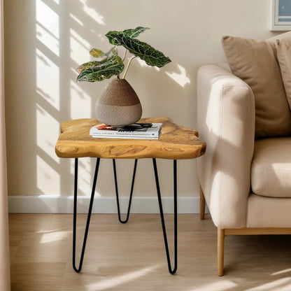 Pyraeon - Natural Wooden Side Table 1