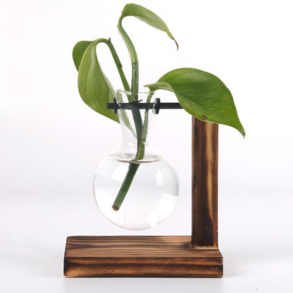 Valethra - Rustic Wooden Hydroponic Plant Holder 4