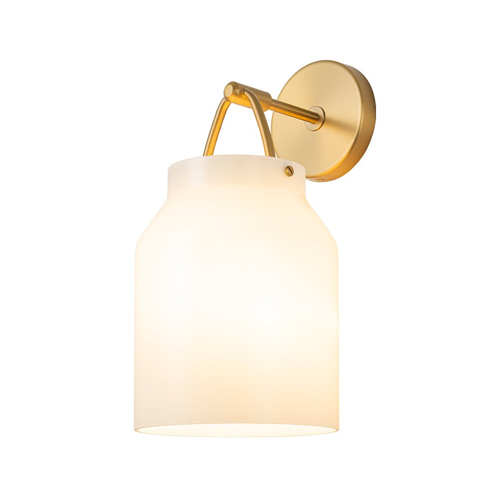 Nordic 1-Light Cylinder Drum Glass Wall Sconce 6