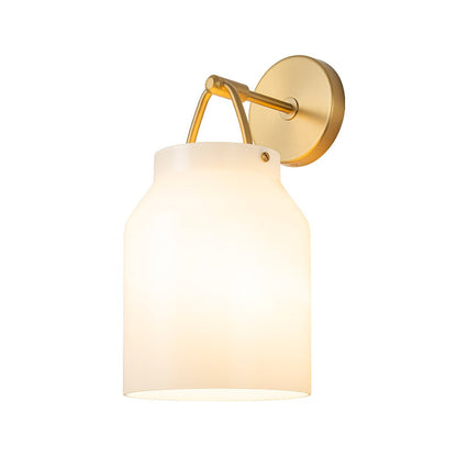 Nordic 1-Light Cylinder Drum Glass Wall Sconce 6