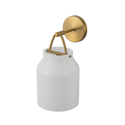 Nordic 1-Light Cylinder Drum Glass Wall Sconce 8