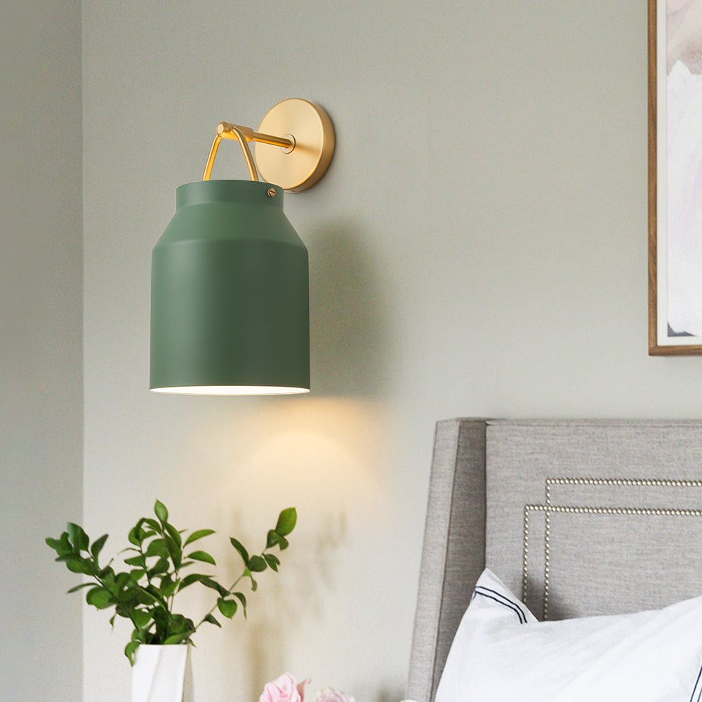 Nordic 1-Light Cylinder Drum Glass Wall Sconce 0