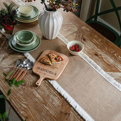 Burlap Charm Boho Table Runner 2