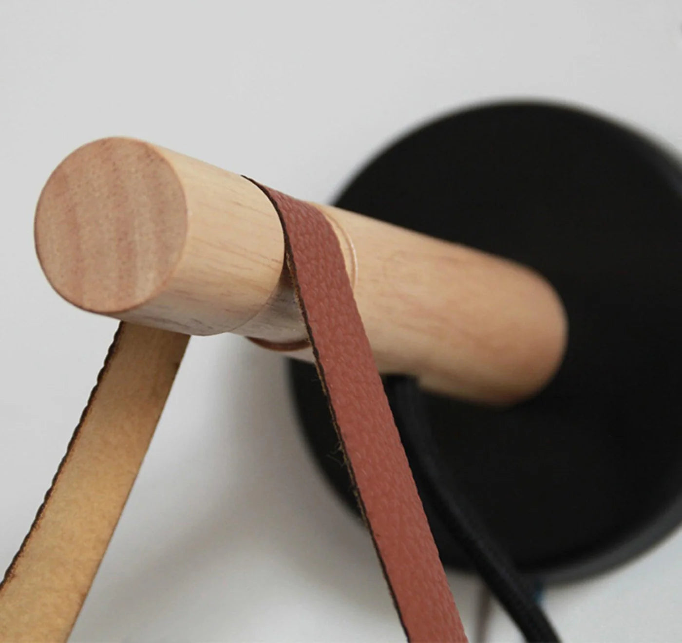 Modern wall sconce with wood and leather elements – Scandinavian minimalism 2