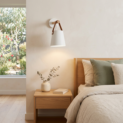 Elara Haus Scandi Minimalist Leather Strap Wall Sconce