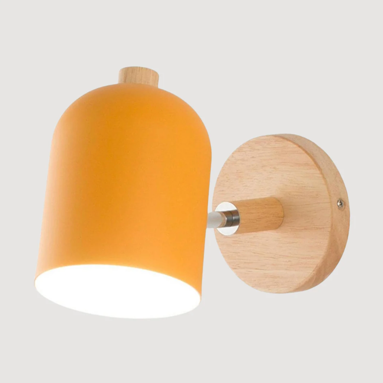 Scandinavian style wall sconce with wooden base - adjustable spotlight 4