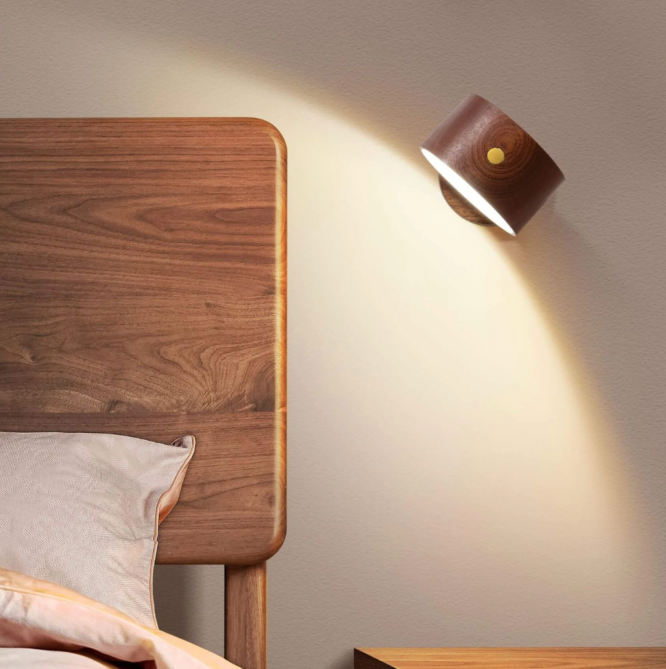 Wooden LED wall lamp with magnet and adjustable angle – a modern wall lamp 4
