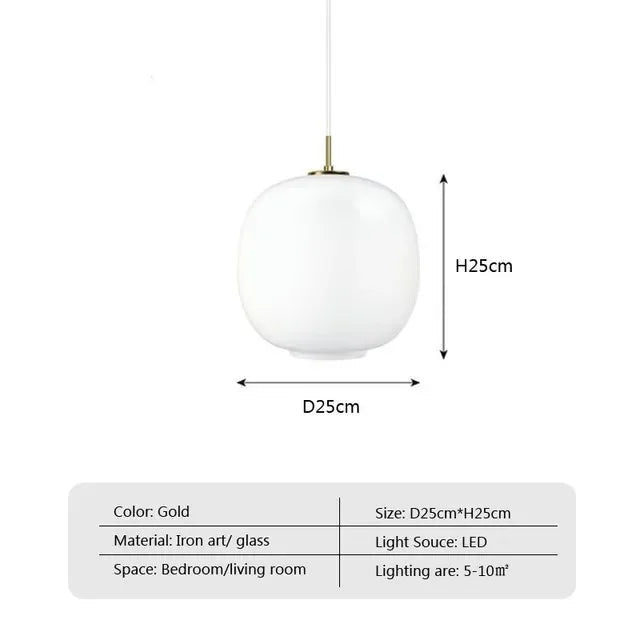 Glass LED pendant lamp – minimalist shade in Scandinavian style 8