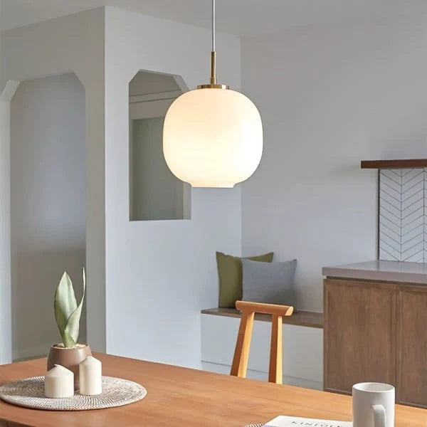 Glass LED pendant lamp – minimalist shade in Scandinavian style 0