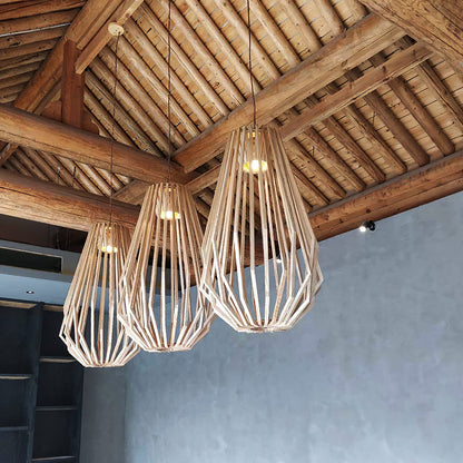 Wood Cage Pendant Lamp 4