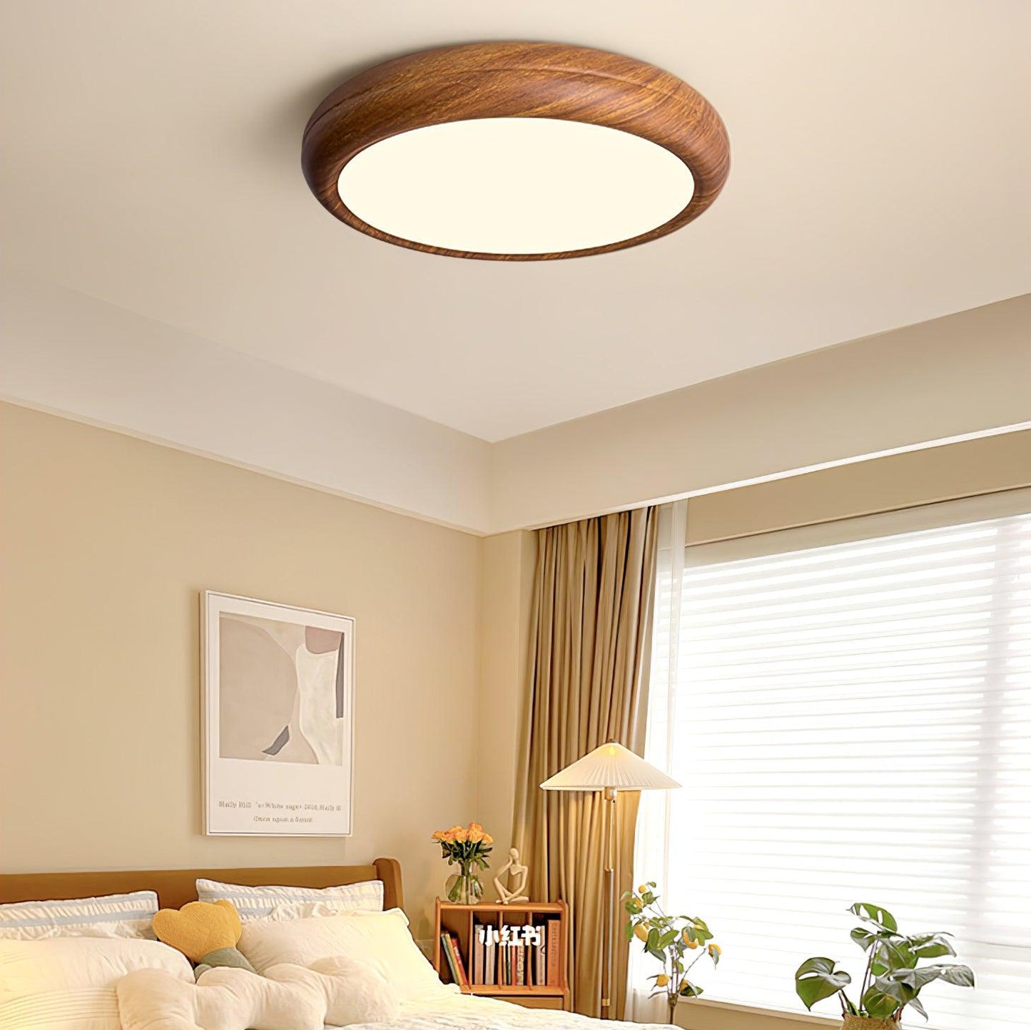 Grena Wood Grain Round Ceiling Light 6