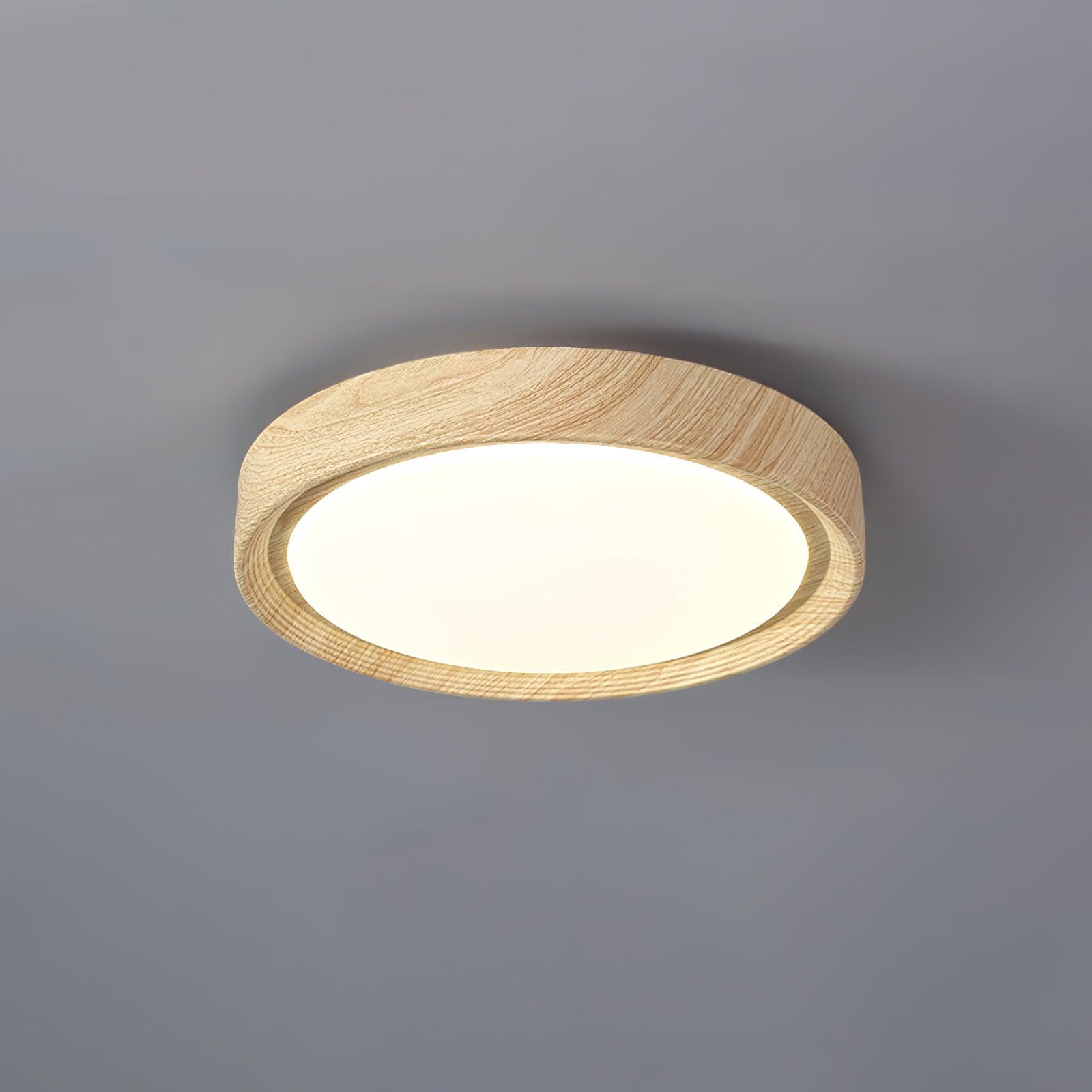Grena Wood Grain Round Ceiling Light 15