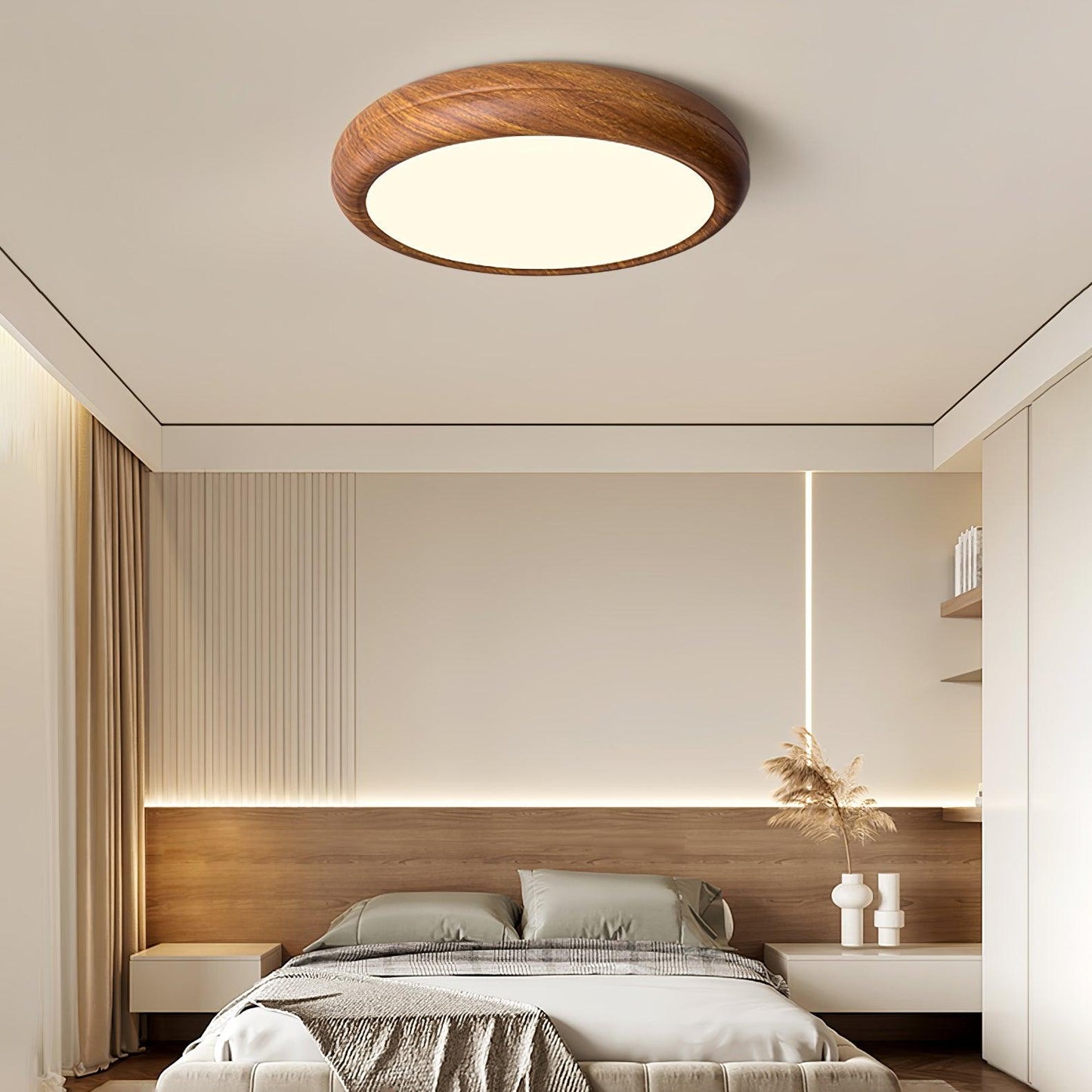 Grena Wood Grain Round Ceiling Light 2