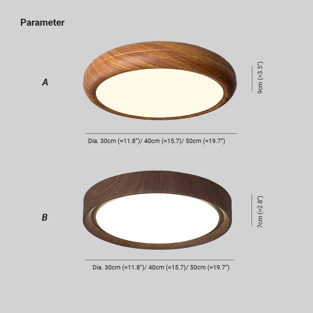 Grena Wood Grain Round Ceiling Light 3