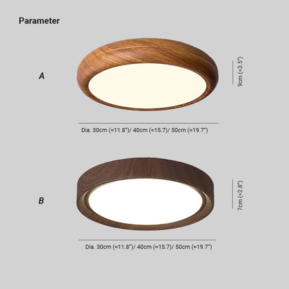 Grena Wood Grain Round Ceiling Light 3