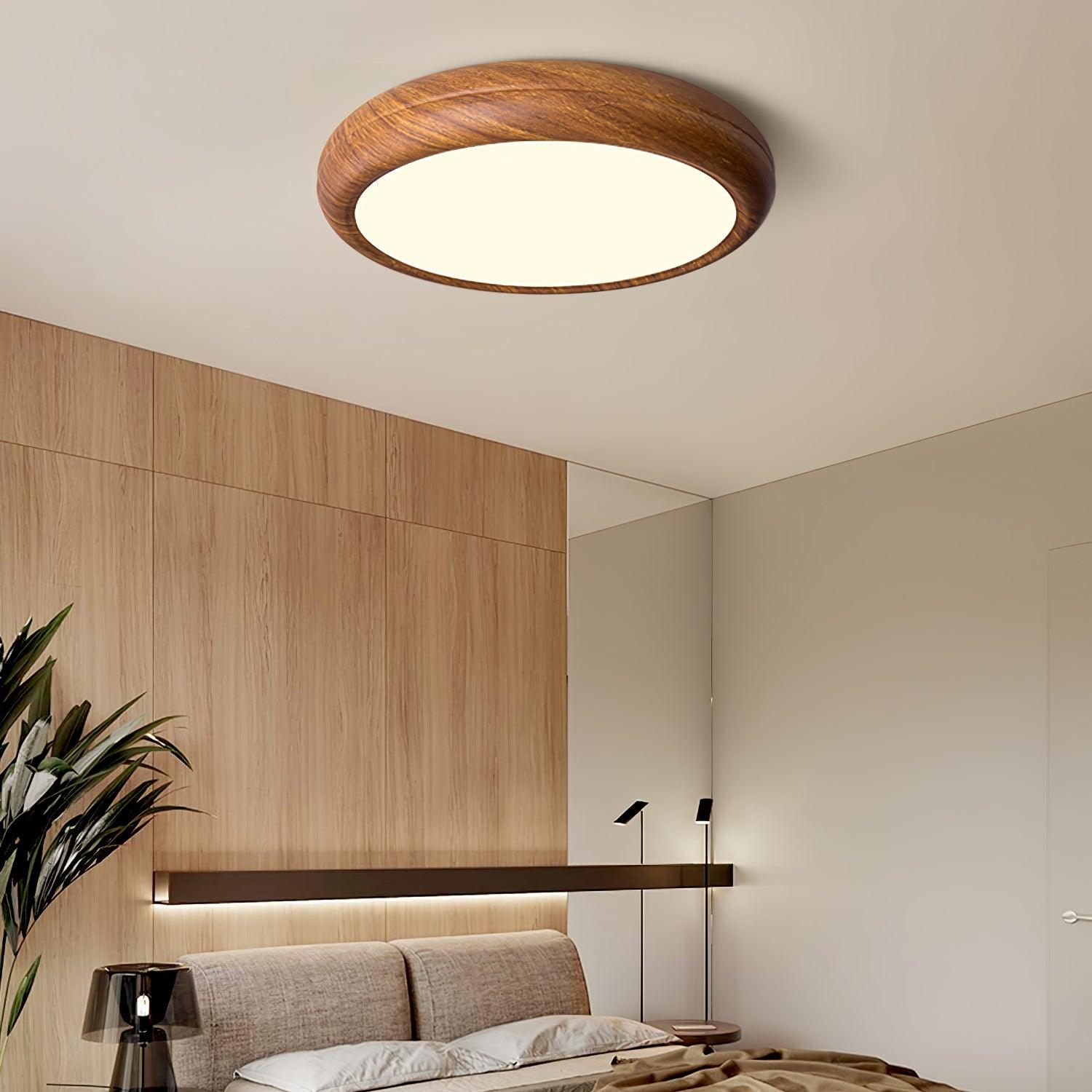 Grena Wood Grain Round Ceiling Light 5