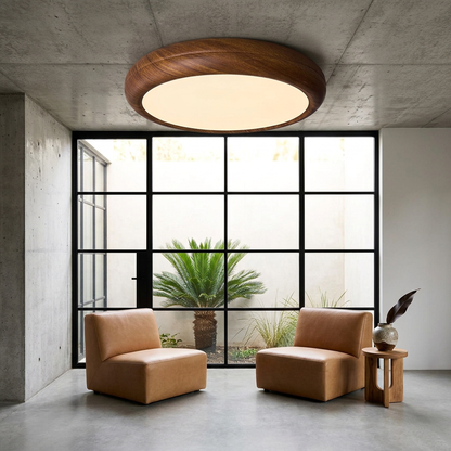 Elara Haus Scandinavian Timber Flush Mount