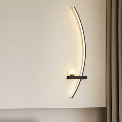 Modern semicircular LED wall sconce with shelf – designer decorative lighting 3