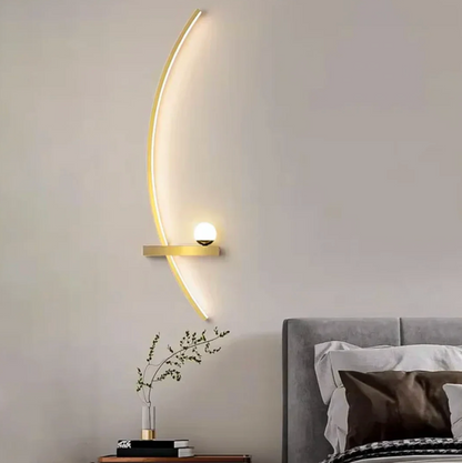 Modern semicircular LED wall sconce with shelf – designer decorative lighting 5