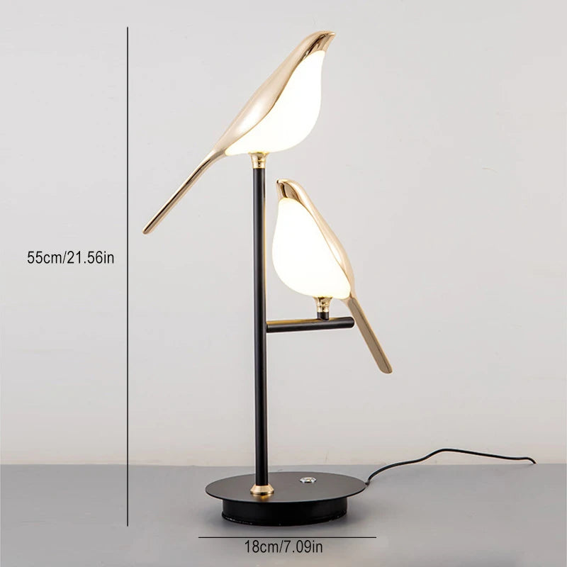 LED Night Light with Birds – Designer Table Lamp for Bedrooms and Living Rooms 1