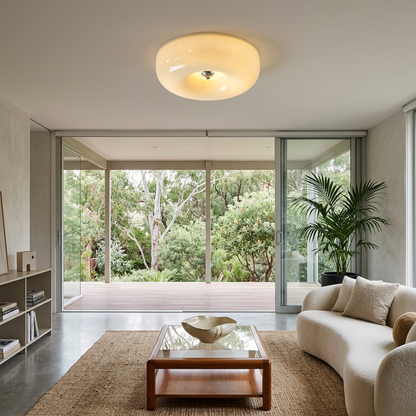 Elara Haus Sculptural Glossy Cream Ceiling Fixture