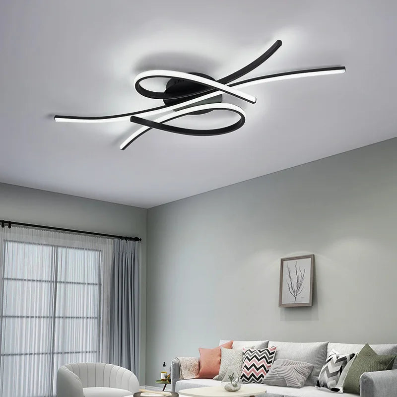 Modern LED ceiling lamp – a designer ceiling lamp with a geometric line of light 1