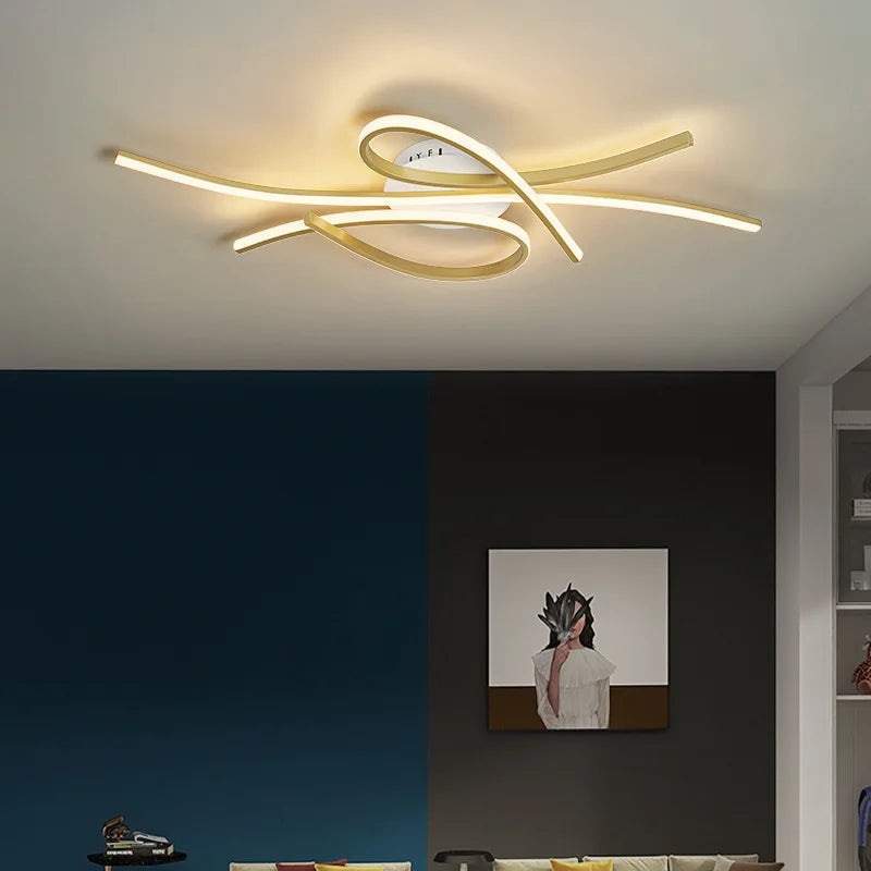 Modern LED ceiling lamp – a designer ceiling lamp with a geometric line of light 2