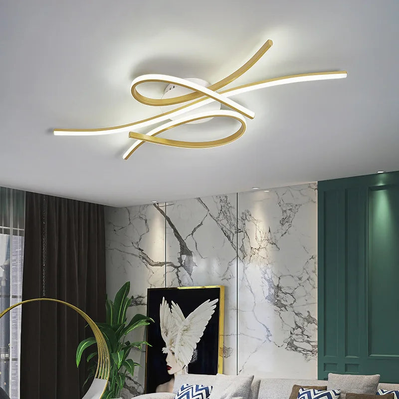 Modern LED ceiling lamp – a designer ceiling lamp with a geometric line of light 3