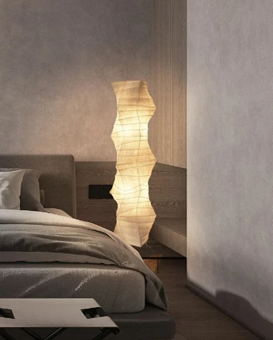 Japanese Wabi-Sabi Rice Paper Irregular Floor Lamp 1
