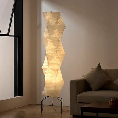 Japanese Wabi-Sabi Rice Paper Irregular Floor Lamp 3