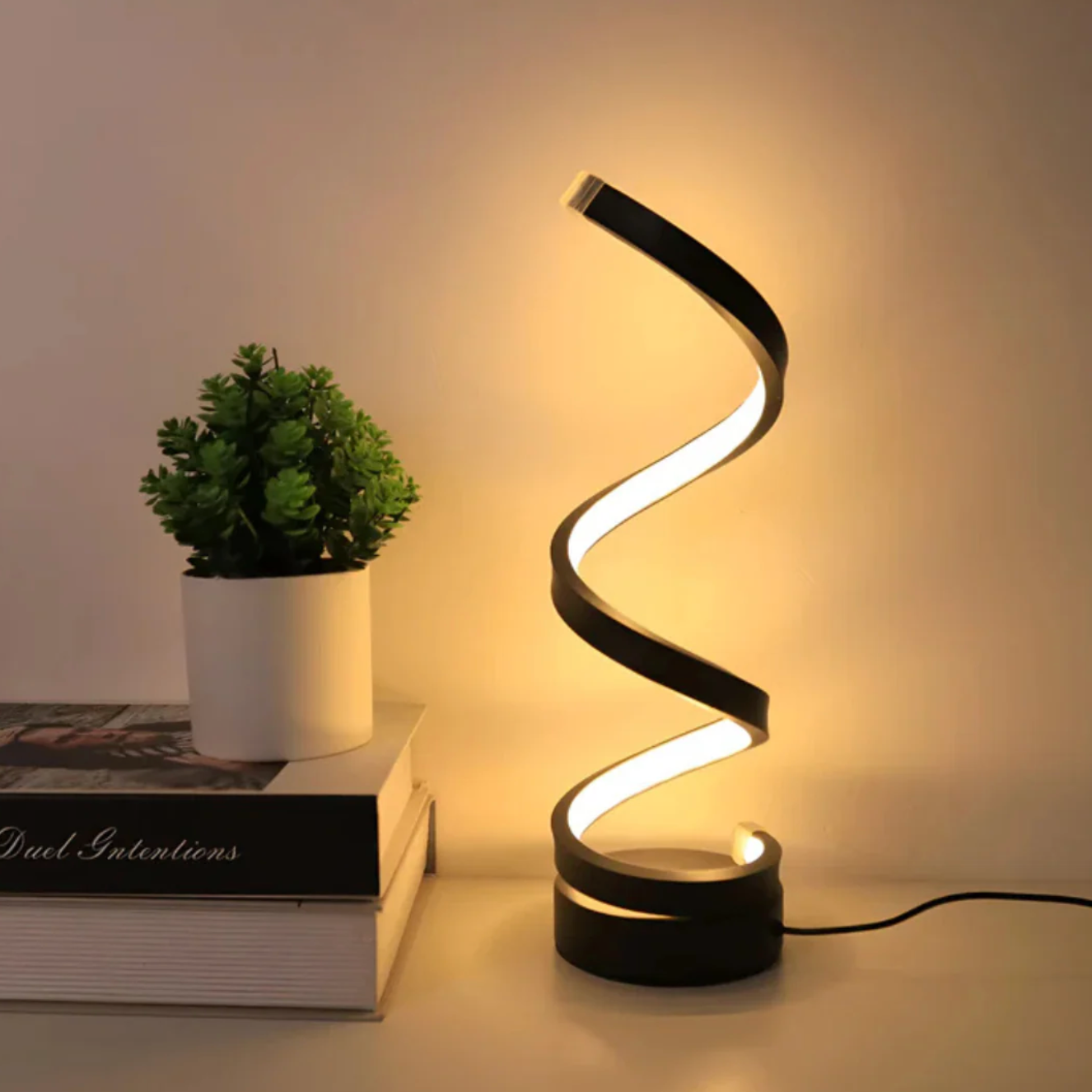 Modern spiral LED lamp – designer form and functionality in one 0