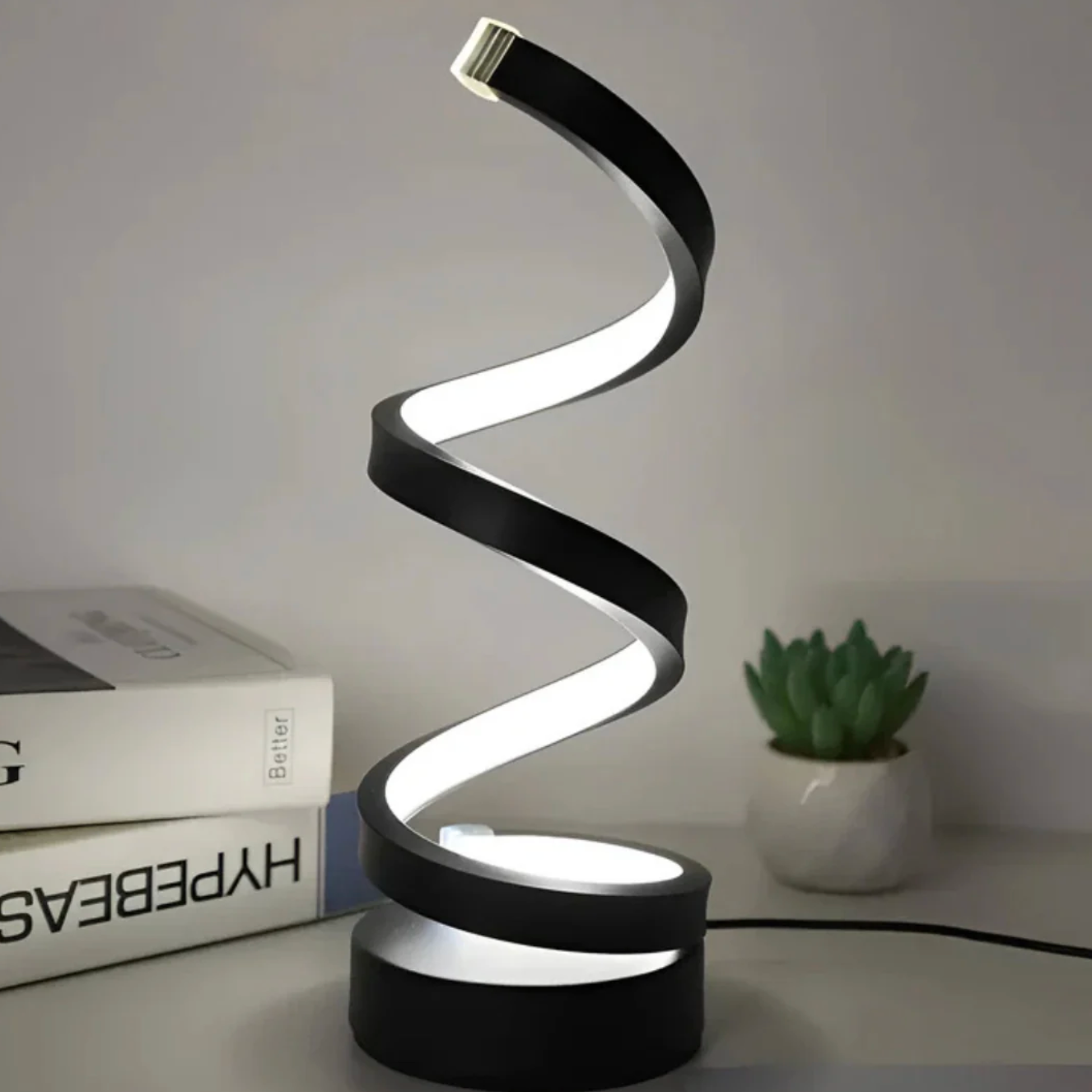 Modern spiral LED lamp – designer form and functionality in one 1