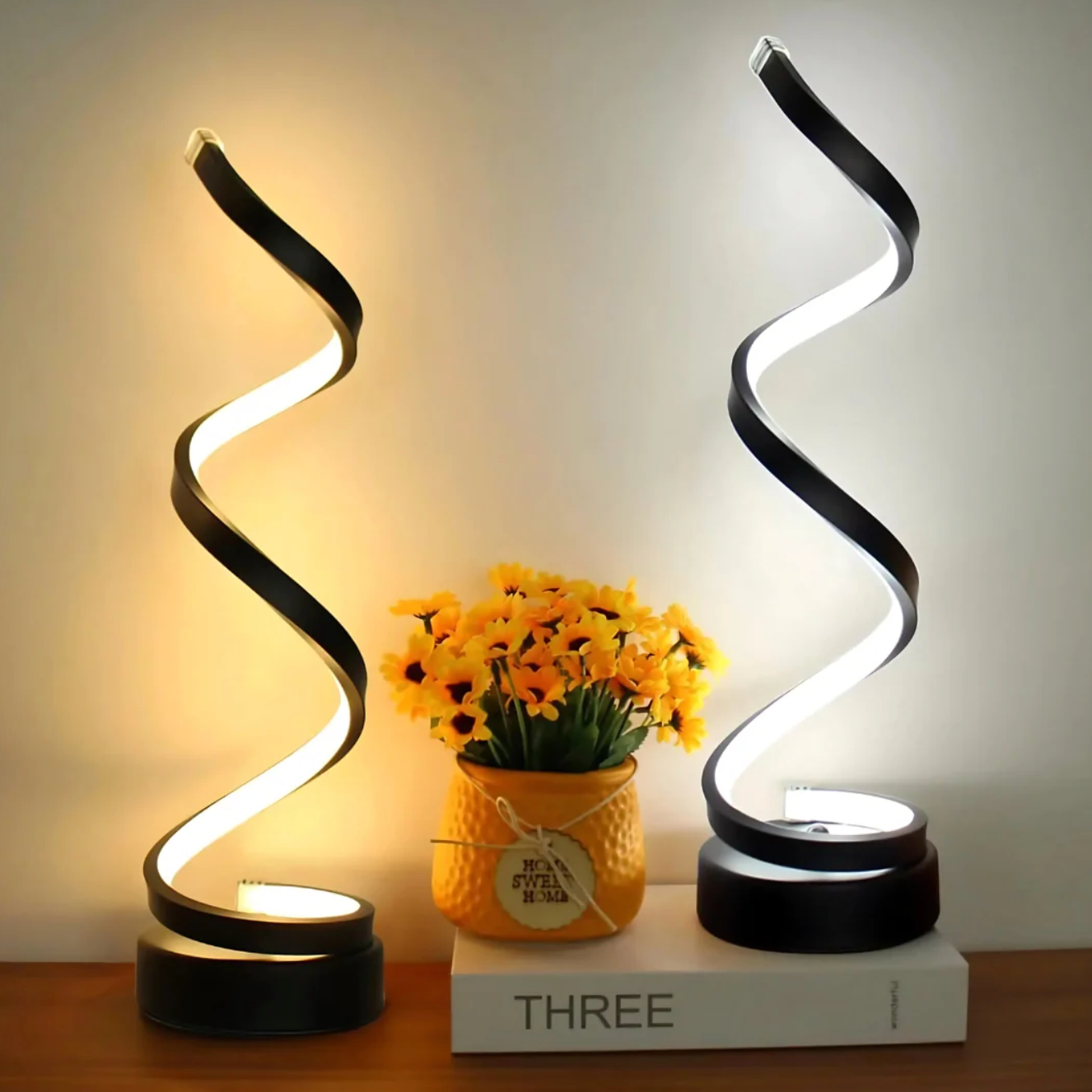 Modern spiral LED lamp – designer form and functionality in one 2