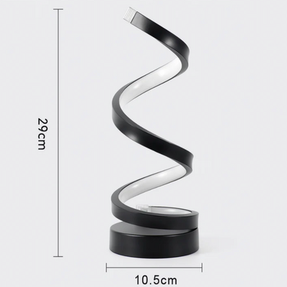Modern spiral LED lamp – designer form and functionality in one 3