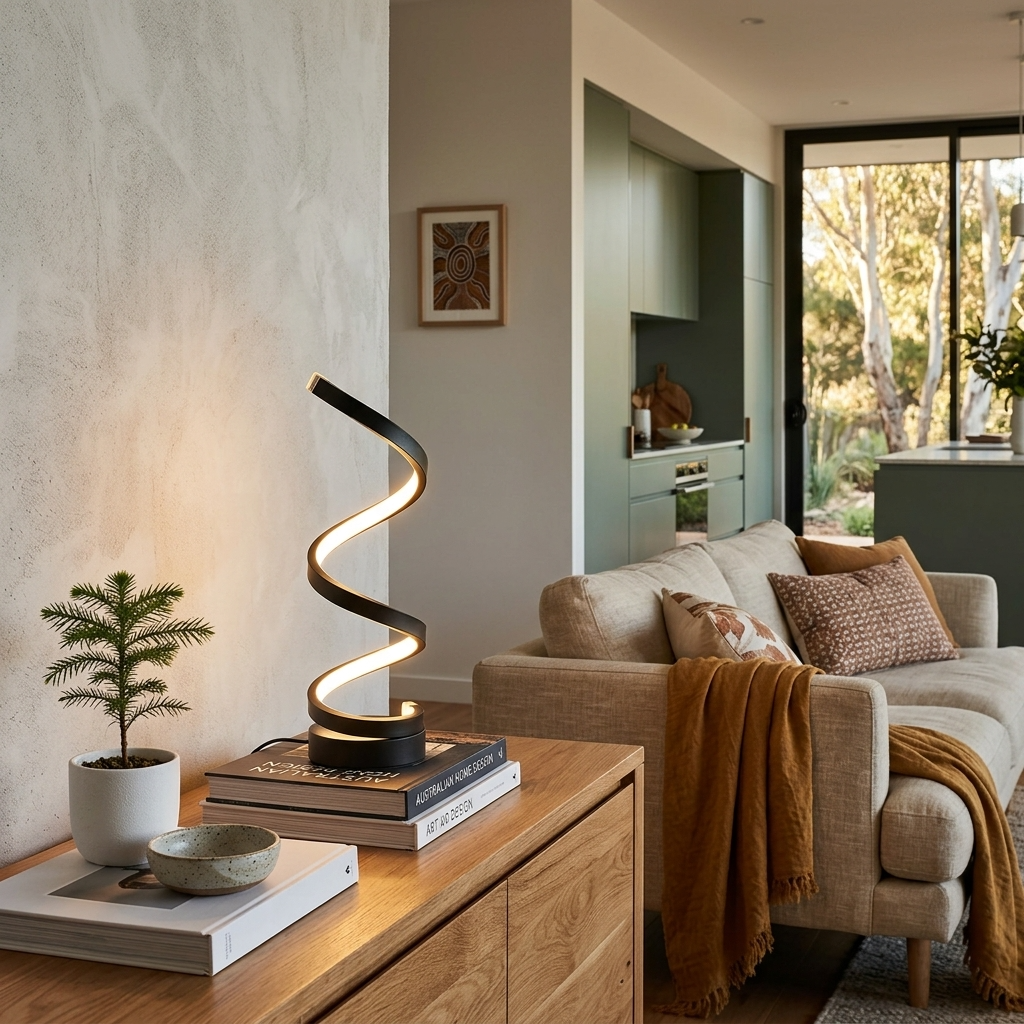 Elara Haus Sculptural Spiral LED Table Lamp