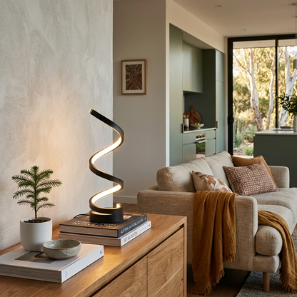 Elara Haus Sculptural Spiral LED Table Lamp