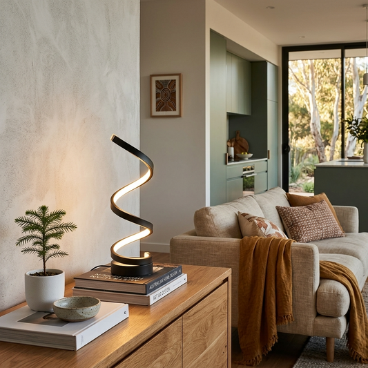 Elara Haus Sculptural Spiral LED Table Lamp