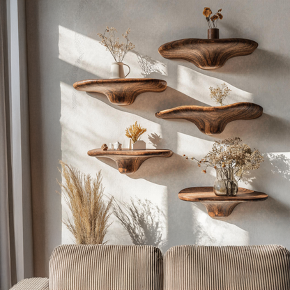Floating Mushroom Shelf For Decorative Wooden Storage SILDTMR015 1