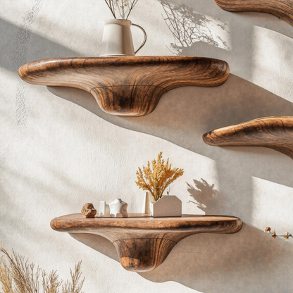 Floating Mushroom Shelf For Decorative Wooden Storage SILDTMR015 3