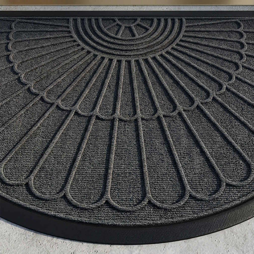 Elara Haus Semi-Circle Scalloped Fan Entryway Mat