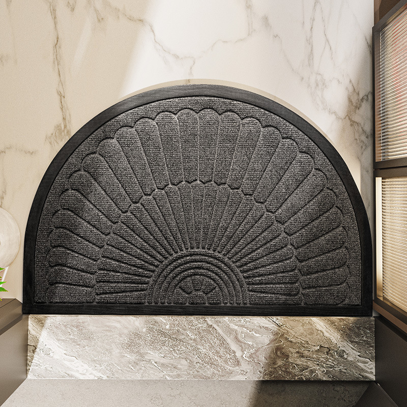 Door Mat Non Slip Rubber Semi Circular Entryway Mat 0